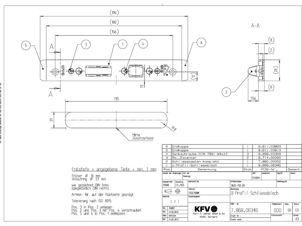 Protiplech vedlejší ,USB 3625-146-Q L ,1-kř.dv. levý