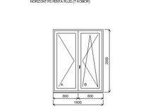 Dvojdílné balkonové dveře 1600 X 2000 antracitově šedá / bílá