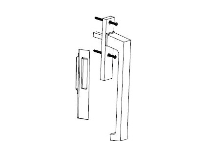 Klika jednostranná + madlo zafrézované ELOX (SL1600tt)