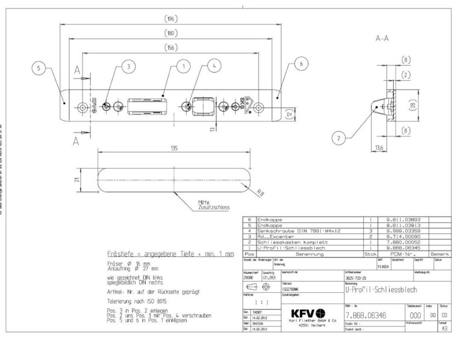 Protiplech vedlejší ,USB 3625-146-Q L ,1-kř.dv. levý